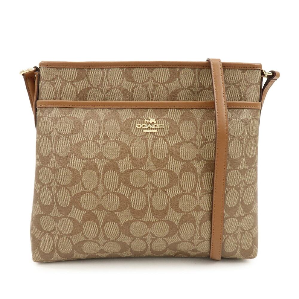 Coach Signature Coated Canvas Crossbody Bag Brown